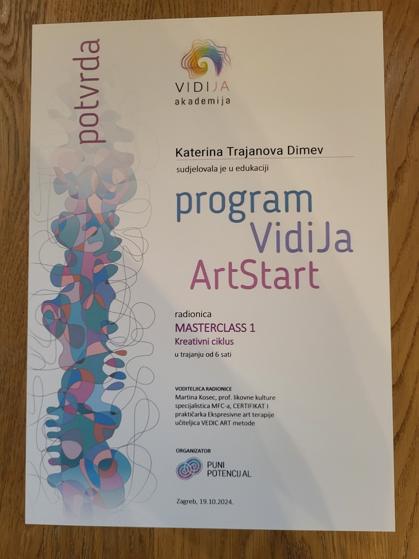 Certificate Creative Cycle - October 2025